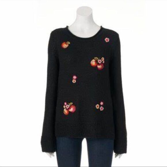 LC Lauren Conrad Disney Snow White Collection Apple Boatneck Sweater - Small - Picture 1 of 15